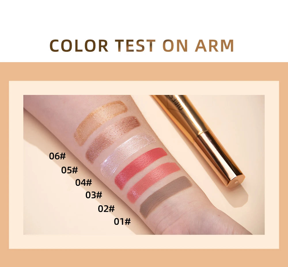 QIBEST Liquid Contour With Cushion Applicator Highlight Shimmer Natural Soft Moisturizing Cream Liquid Blush For Cheek Cosmetics