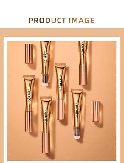 QIBEST Liquid Contour With Cushion Applicator Highlight Shimmer Natural Soft Moisturizing Cream Liquid Blush For Cheek Cosmetics