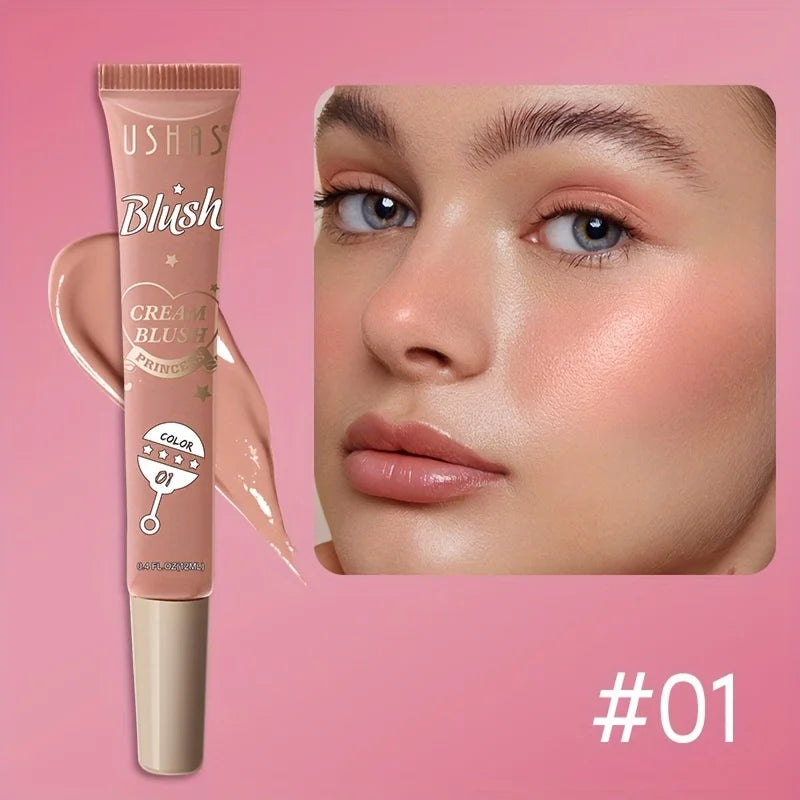 USHAS 4 Color Long-lasting Liquid Blush Facial Contouring Lightweight Soft Multi-Use Cream Blush Waterproof Facial Blush Stick